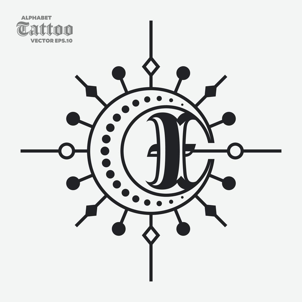 alfabeto eu tatuagem logotipo vetor