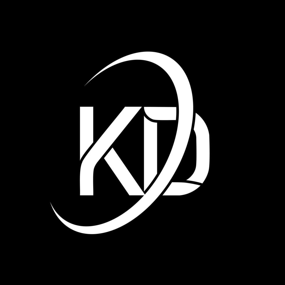 logotipo kd. projeto kd. letra kd branca. design de logotipo de letra kd. letra inicial kd logotipo do monograma maiúsculo do círculo vinculado. vetor