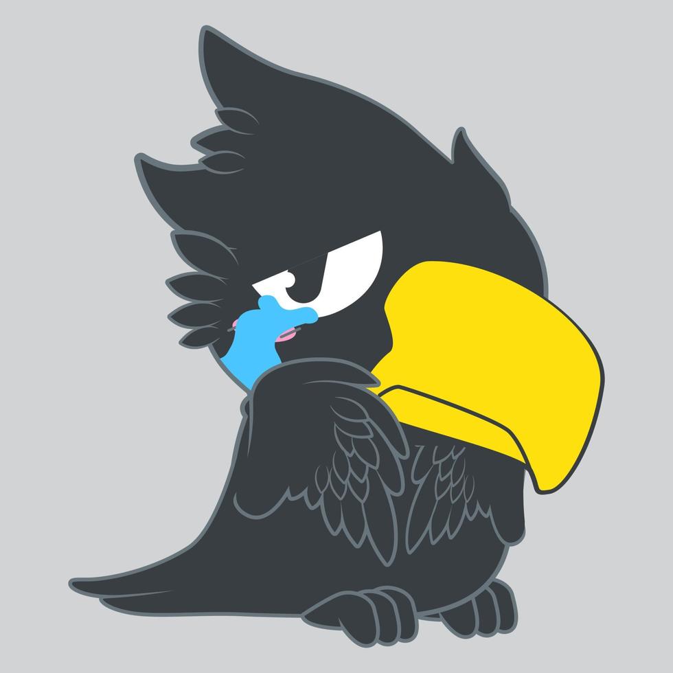 ilustração vetorial de corvo bonitinho vetor