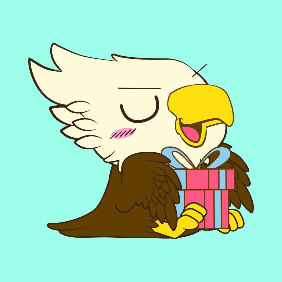 ilustração vetorial de águia bonitinha vetor