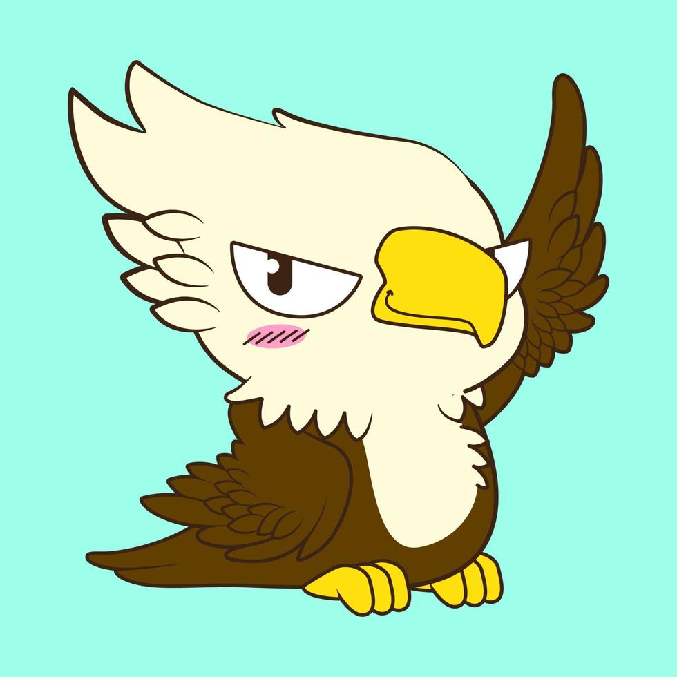 ilustração vetorial de águia bonitinha vetor