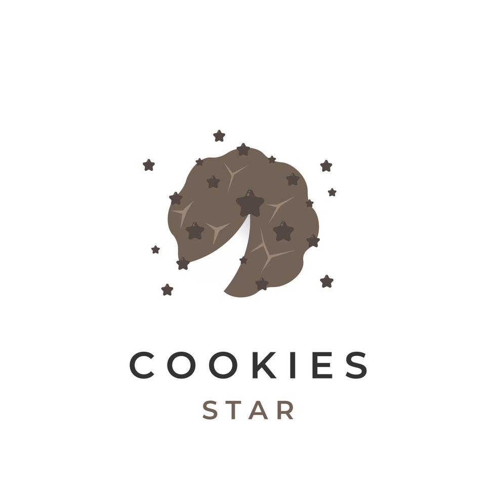 logotipo de ilustração vetorial de biscoitos de chocolate estrela vetor