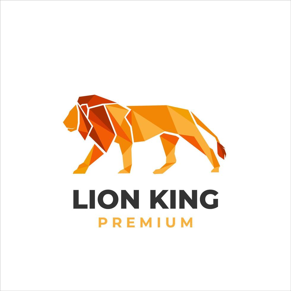 ilustração em vetor logotipo de um leão geométrico formando um leão