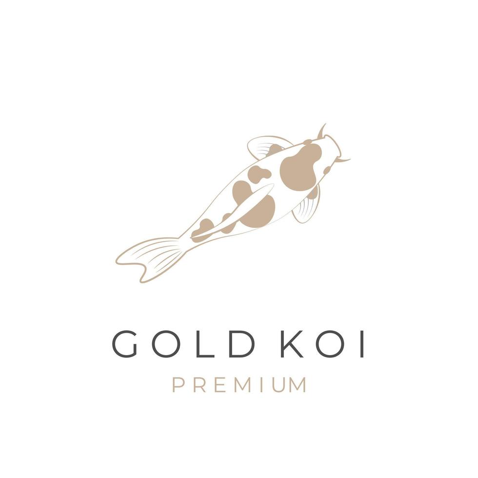 logotipo de ilustração vetorial de peixe koi de ouro elegante vetor