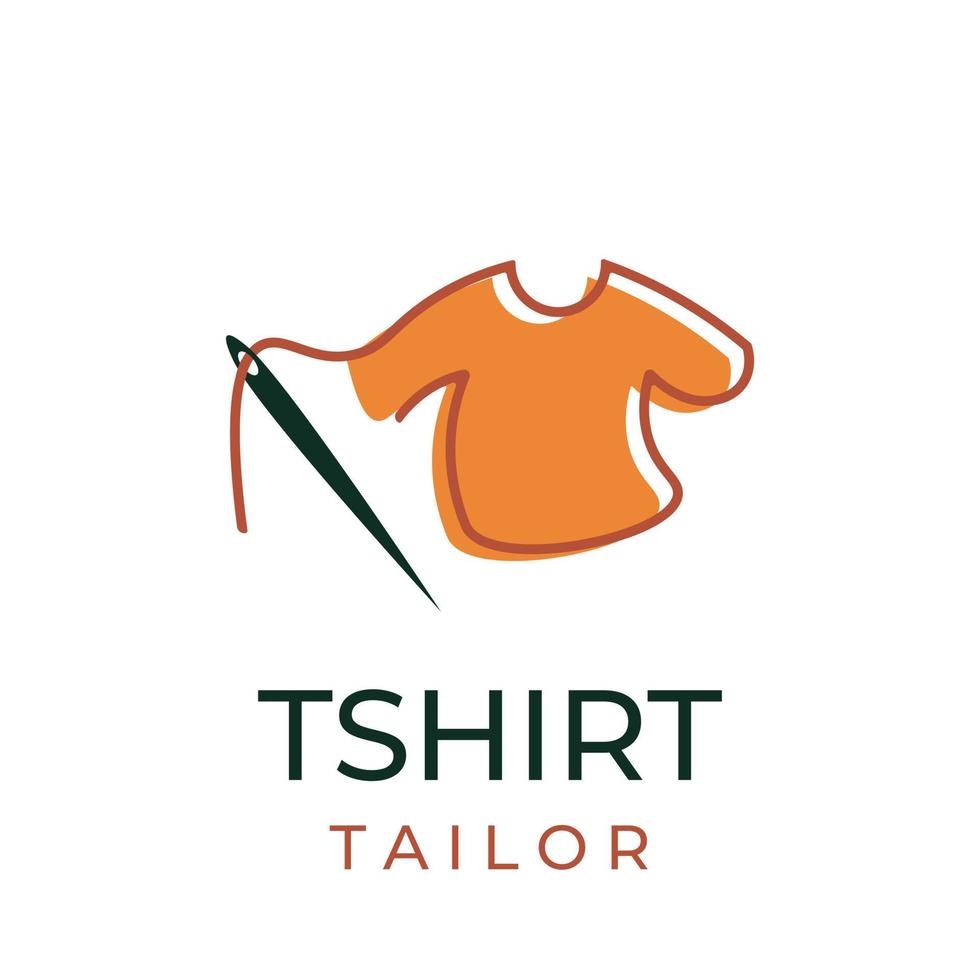 ilustração de logotipo de vetor de alfaiate de camiseta