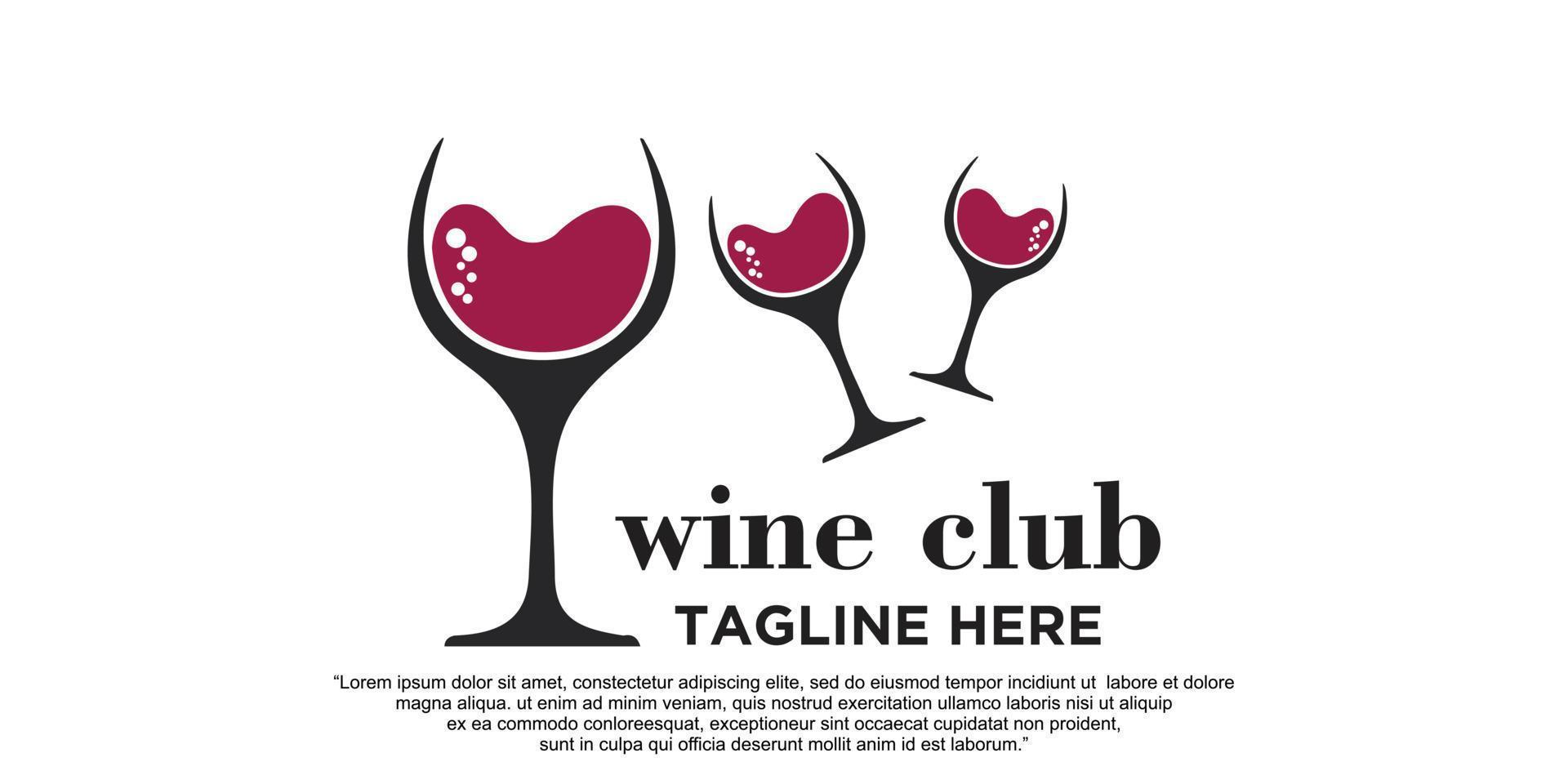 modelo de design de ícone de logotipo de vinho ilustração vetorial premium vetor