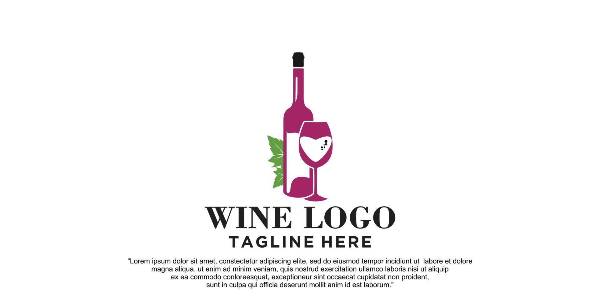 modelo de design de ícone de logotipo de vinho ilustração vetorial premium vetor