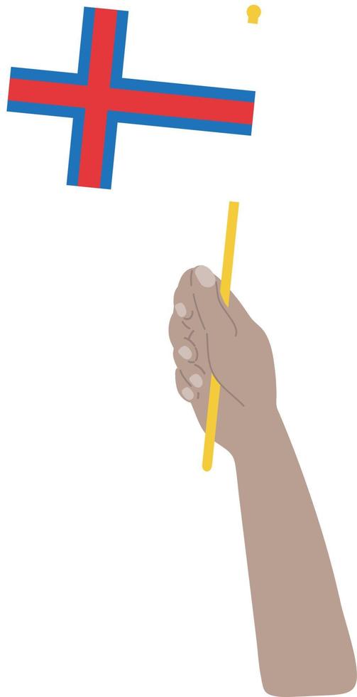 bandeira desenhada à mão das ilhas faroe, coroa faroense desenhada à mão vetor