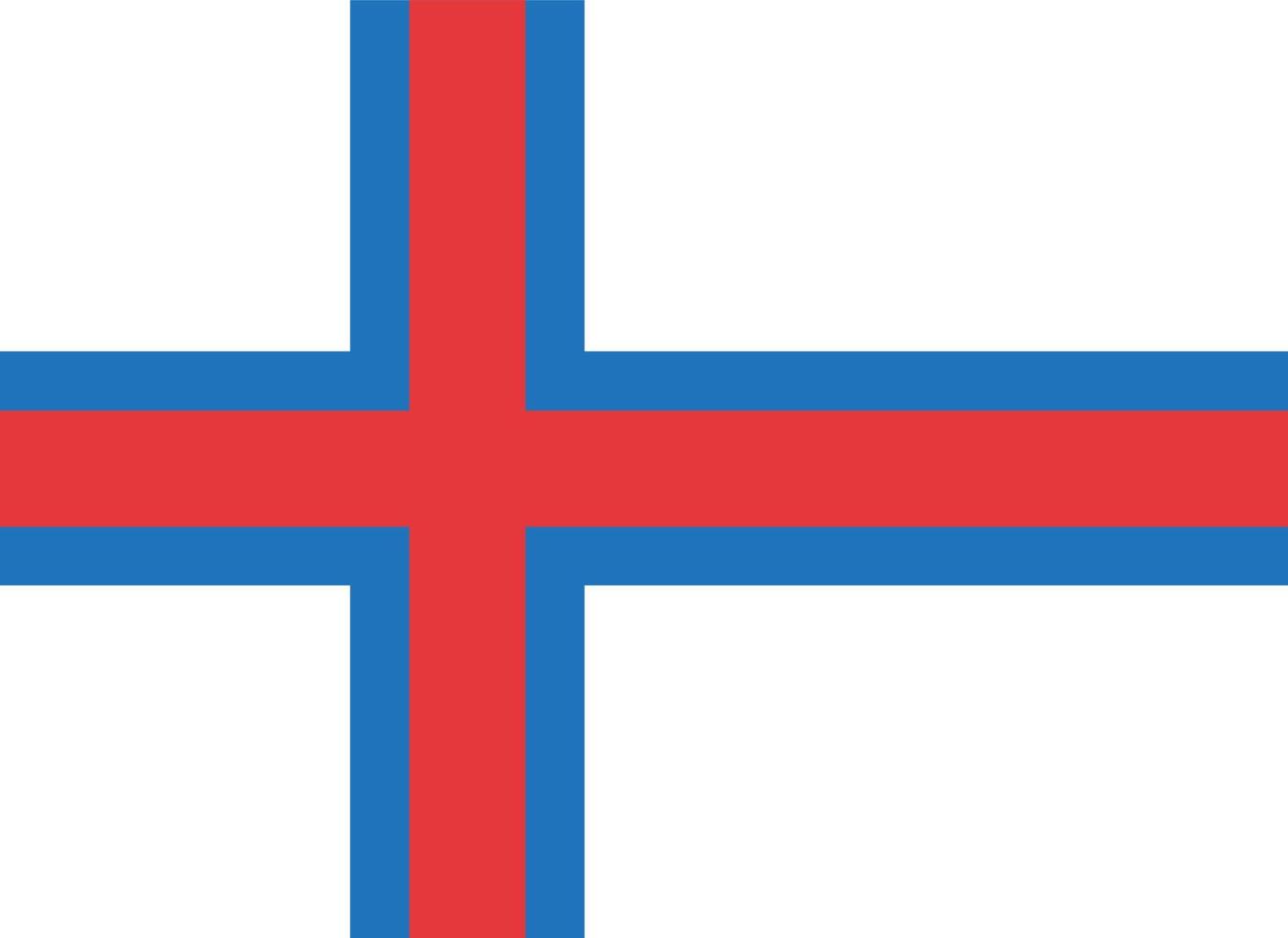 bandeira desenhada à mão das ilhas faroe, coroa faroense desenhada à mão vetor