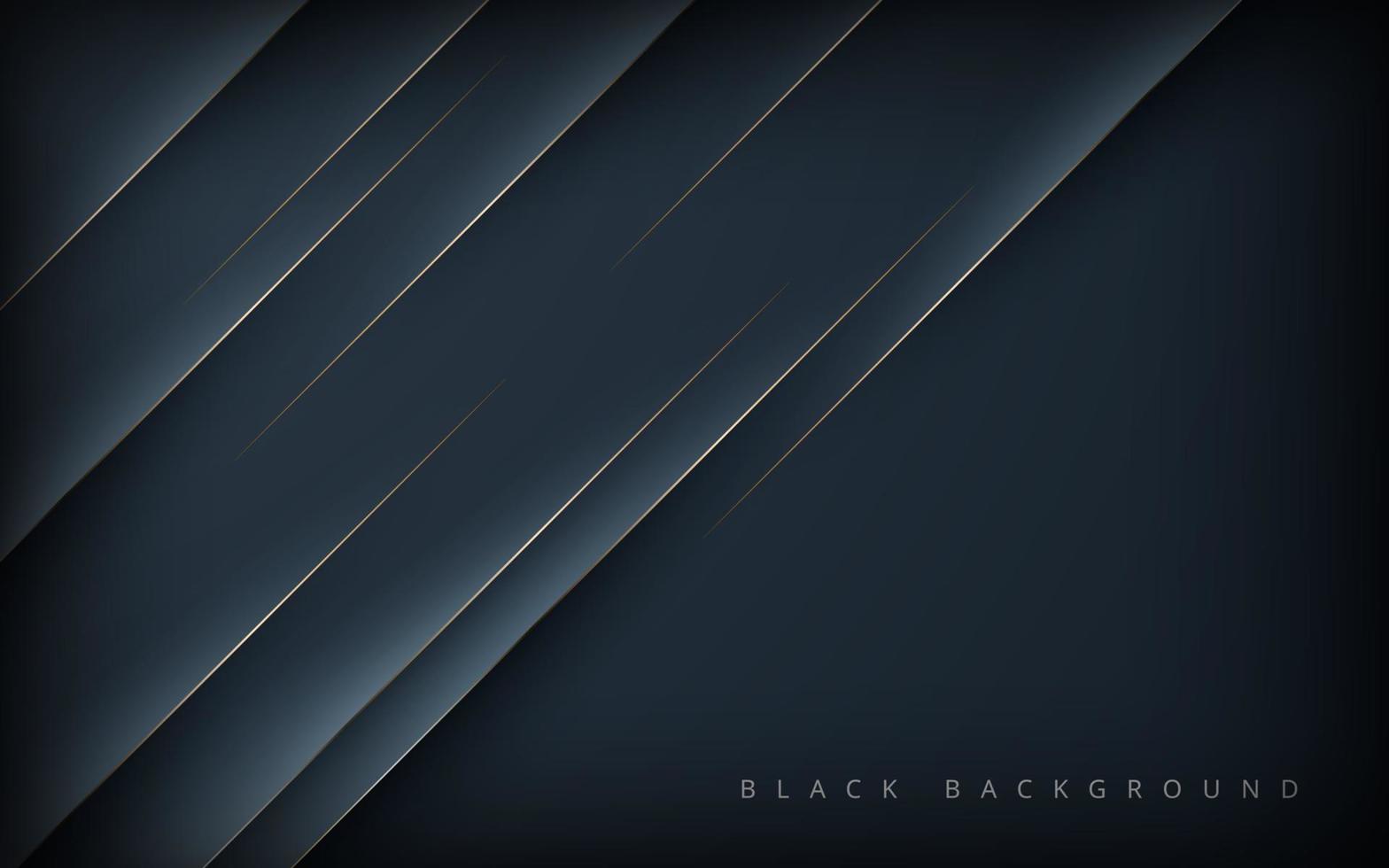 fundo de forma diagonal preto abstrato moderno com composição de linha de ouro. vetor eps10