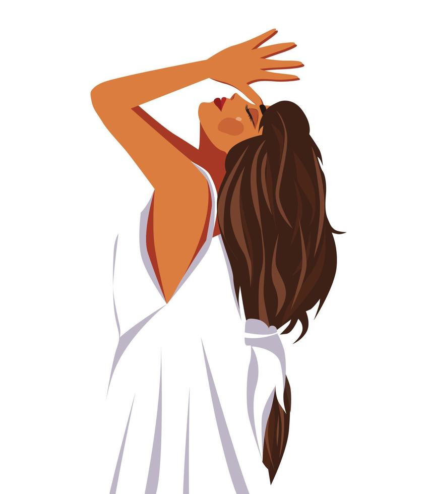 ilustração digital em férias yogi girl medita recitando mantras para retiro vetor