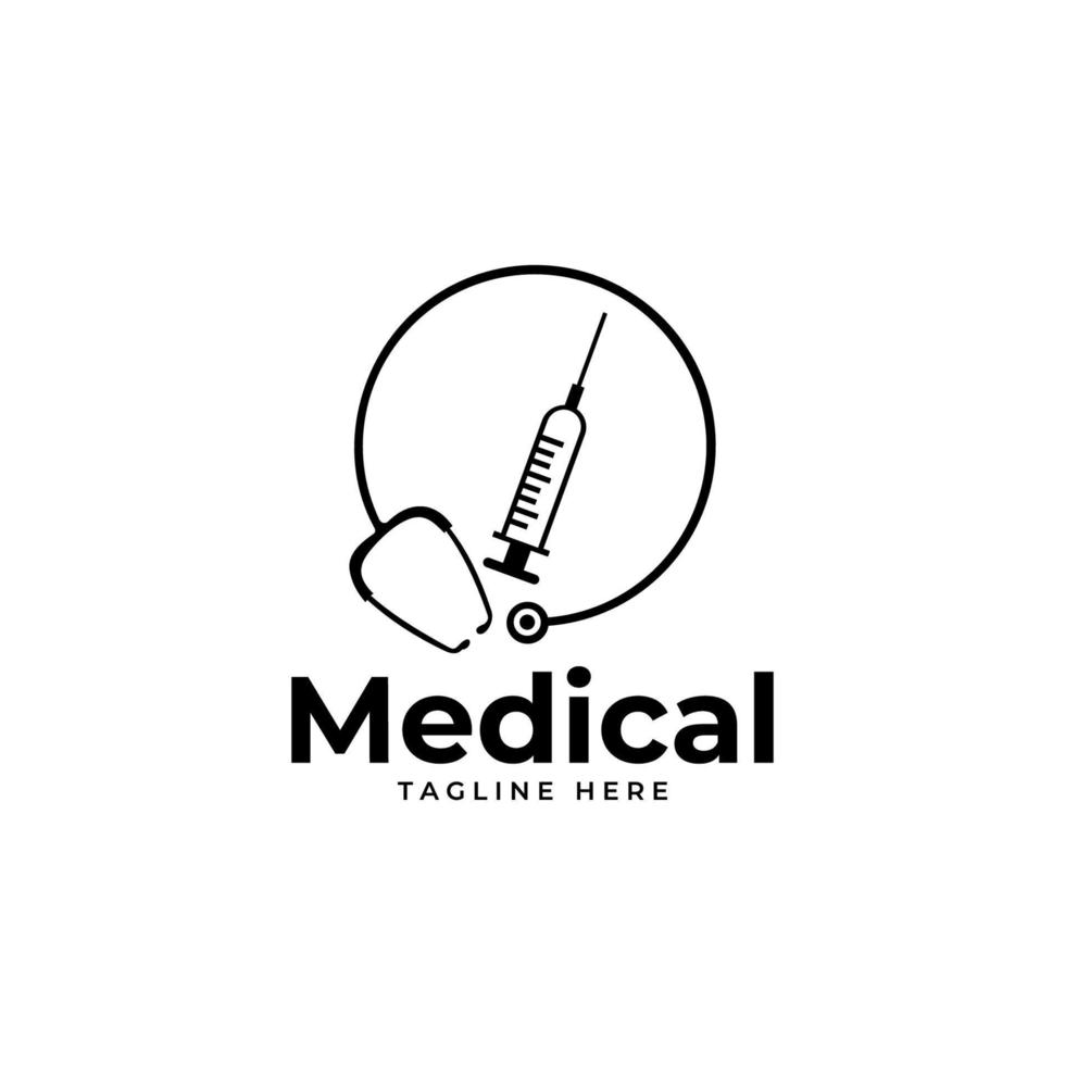 design de ilustração vetorial de modelo de logotipo médico de saúde vetor