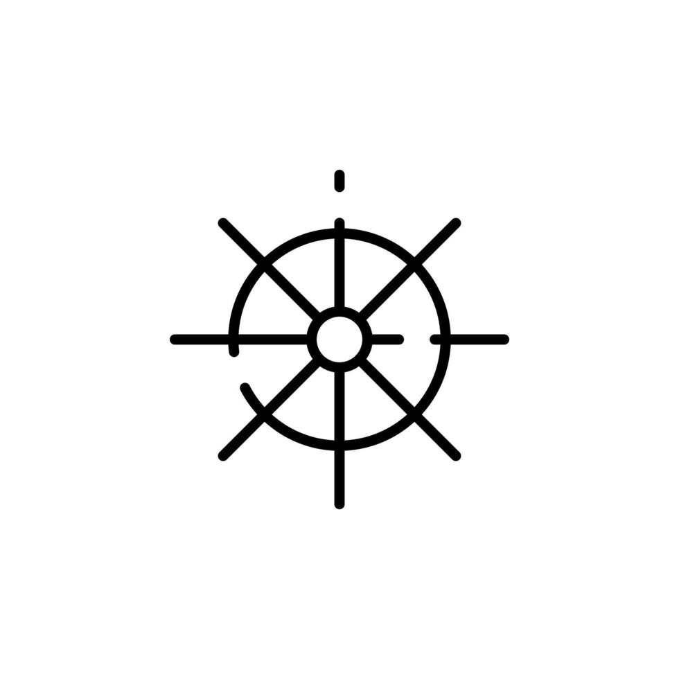 leme, náutico, navio, modelo de logotipo de ilustração vetorial de ícone de linha pontilhada de barco. adequado para muitos propósitos. vetor