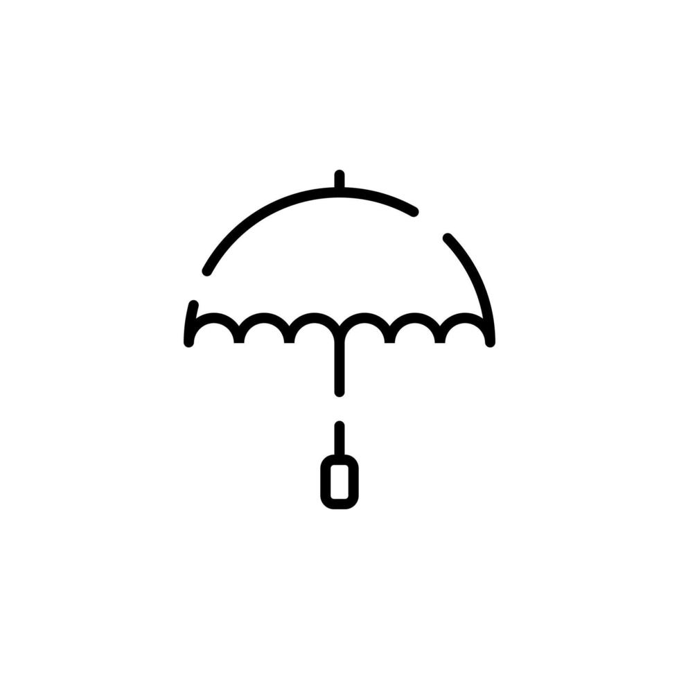 guarda-chuva, tempo, modelo de logotipo de ilustração vetorial de ícone de linha pontilhada de proteção. adequado para muitos propósitos. vetor