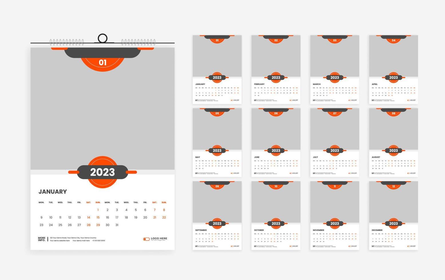 modelo de design de calendário 2023 vetor