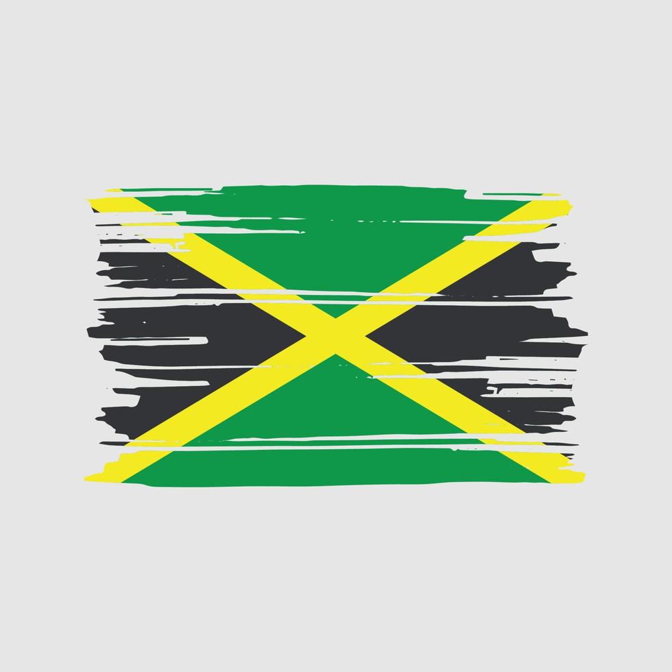 vetor de pincel de bandeira da jamaicana. desenho da bandeira nacional