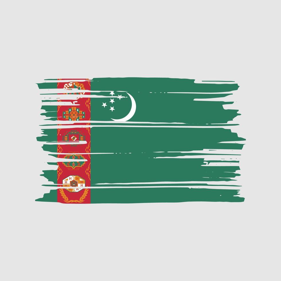 vetor de escova de bandeira do turquemenistão. desenho da bandeira nacional