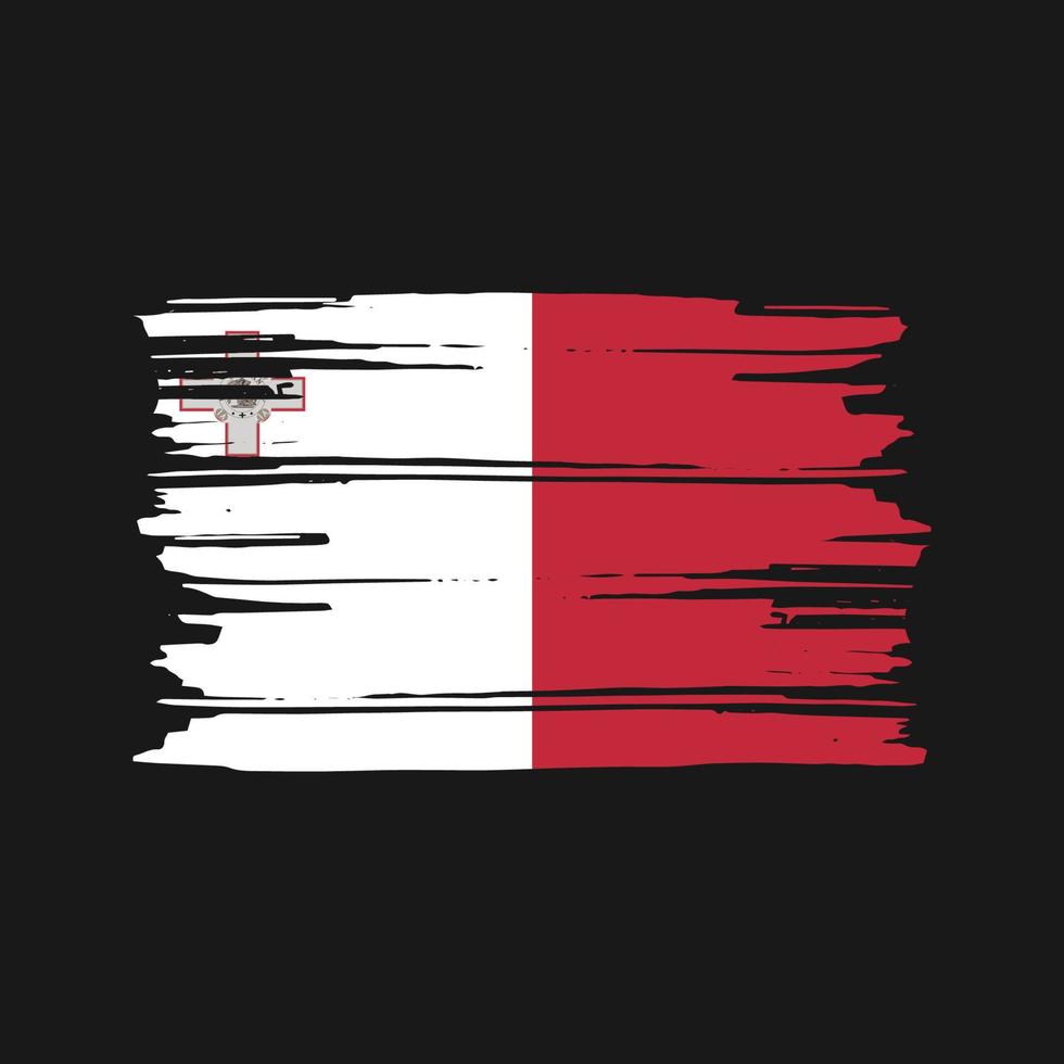 vetor de escova de bandeira de malta. desenho da bandeira nacional