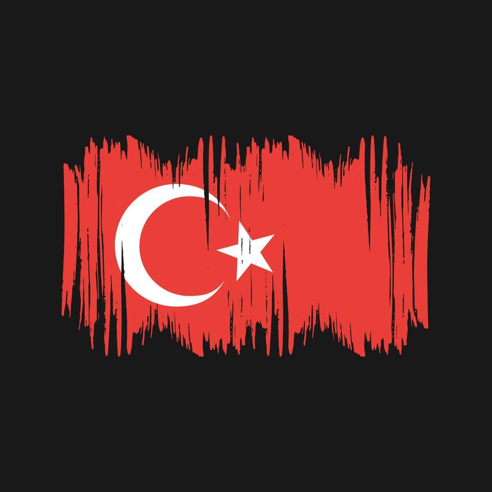 escova de vetor de bandeira da Turquia. vetor de pincel de bandeira nacional