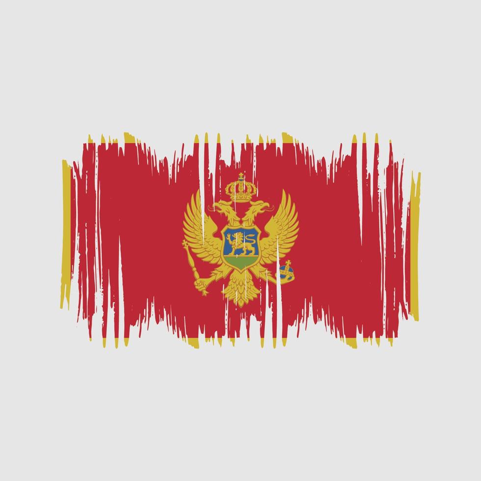 escova de vetor de bandeira de montenegro. vetor de pincel de bandeira nacional