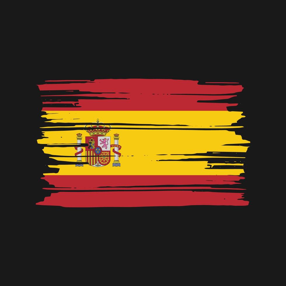 vetor de pincel de bandeira de espanha. desenho da bandeira nacional