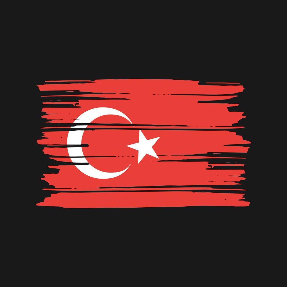 vetor de escova de bandeira da Turquia. desenho da bandeira nacional