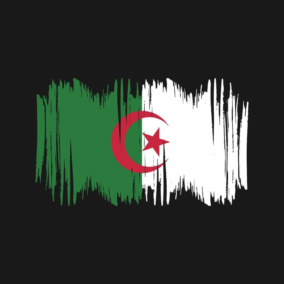escova de vetor de bandeira da argélia. vetor de pincel de bandeira nacional