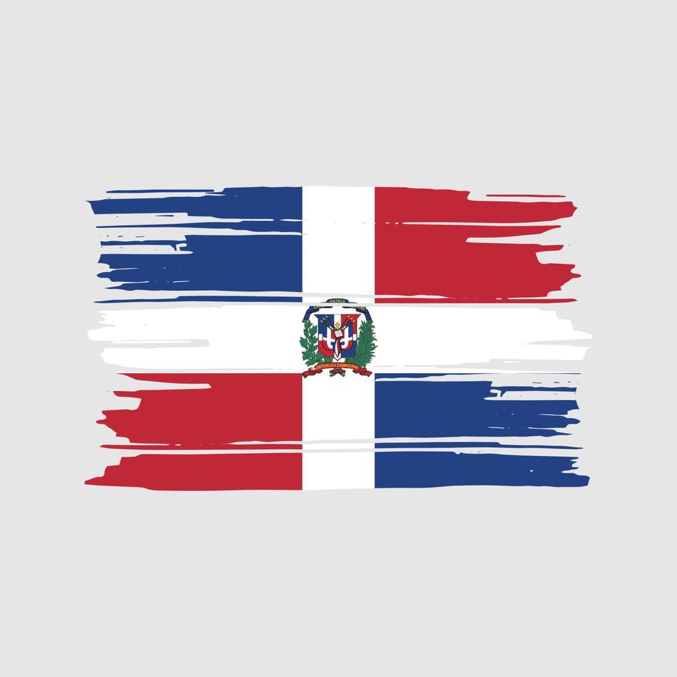 vetor de pincel de bandeira da república dominicana. desenho da bandeira nacional