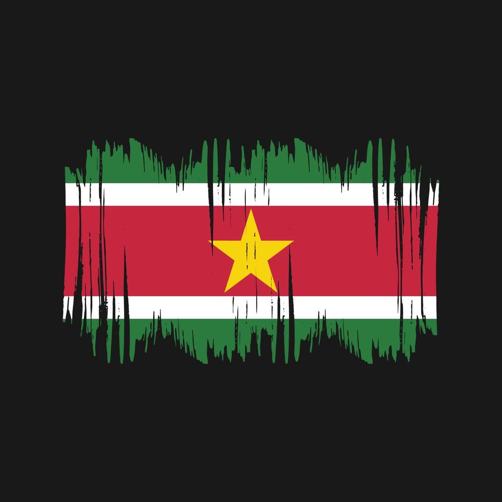 escova de vetor de bandeira do Suriname. vetor de pincel de bandeira nacional