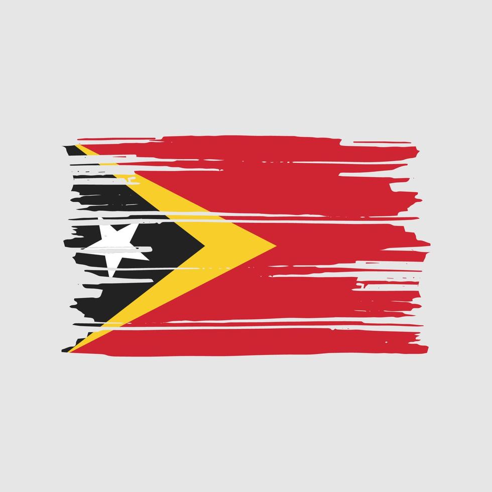 vetor de pincel de bandeira de timor-leste. desenho da bandeira nacional