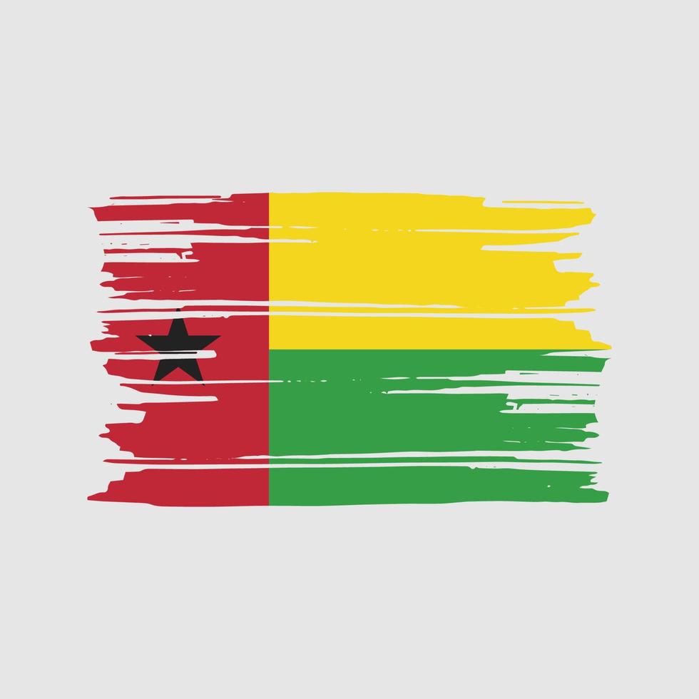 vetor de pincel de bandeira da Guiné-Bissau. desenho da bandeira nacional