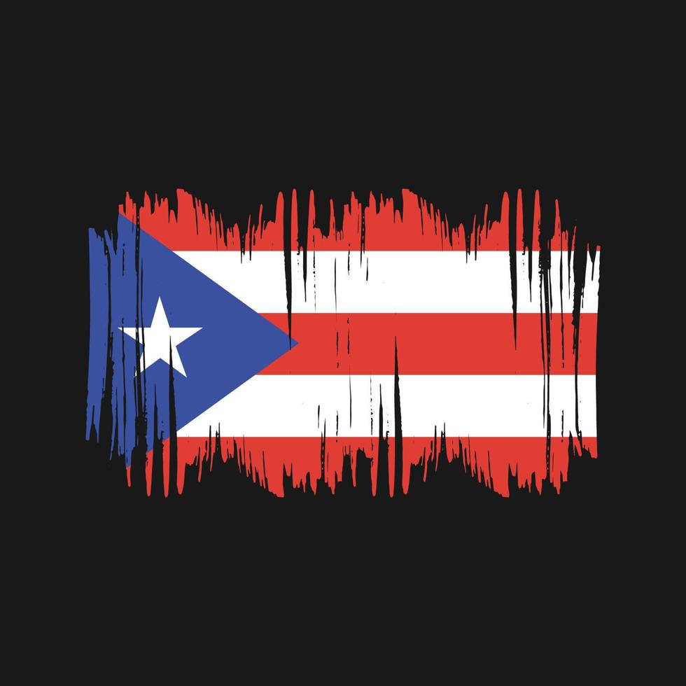 pincel de vetor de bandeira de porto rico. vetor de pincel de bandeira nacional