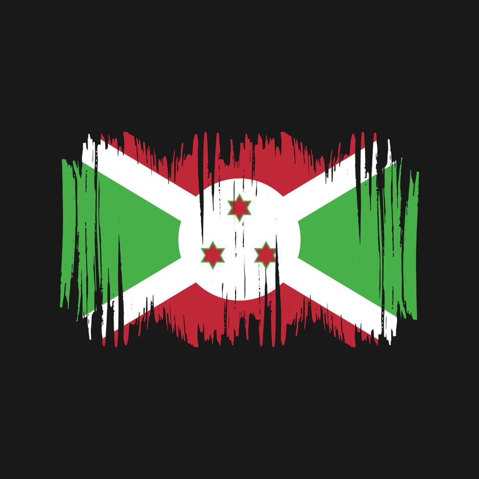 escova de vetor de bandeira do burundi. vetor de pincel de bandeira nacional