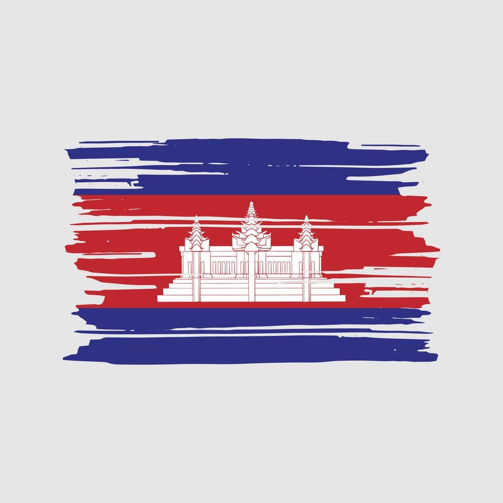 vetor de escova de bandeira do camboja. desenho da bandeira nacional