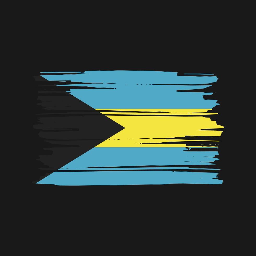 vetor de pincel de bandeira das bahamas. desenho da bandeira nacional