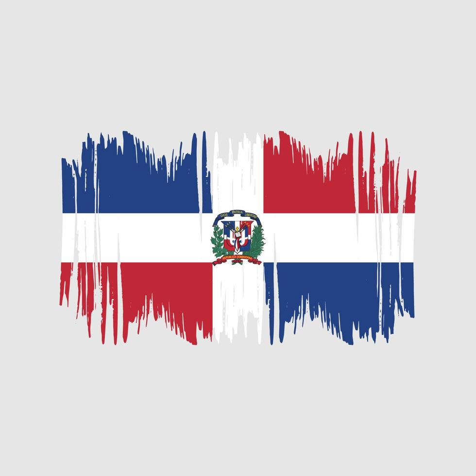 escova de vetor de bandeira da república dominicana. vetor de pincel de bandeira nacional