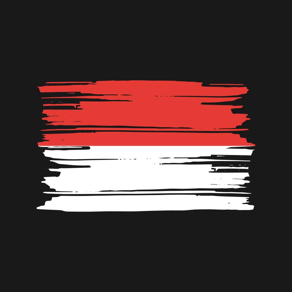 vetor de pincel de bandeira indonésia ou mônaco. desenho da bandeira nacional