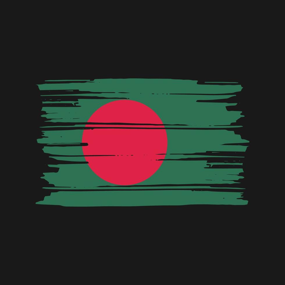 vetor de escova de bandeira de bangladesh. desenho da bandeira nacional