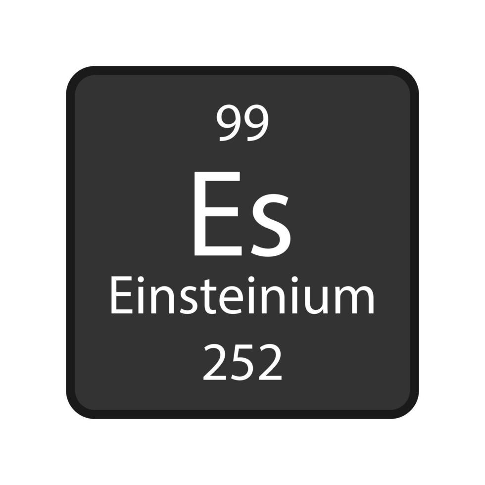 símbolo de einstênio. elemento químico da tabela periódica. ilustração vetorial. vetor