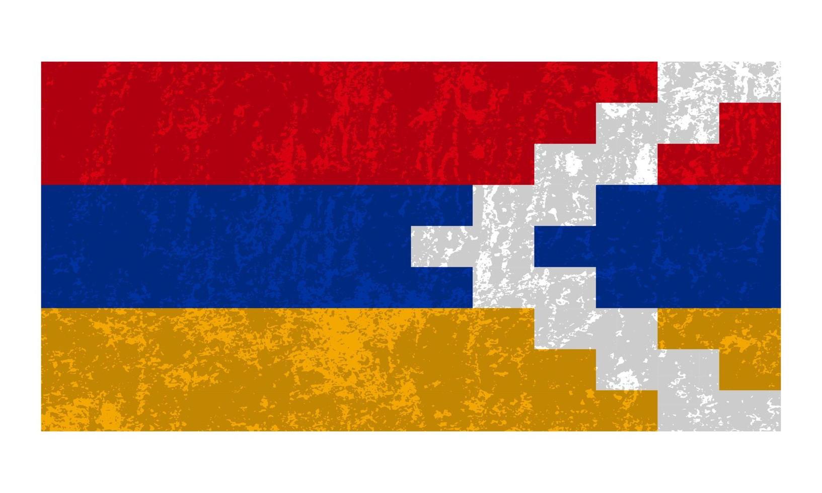 bandeira artsakh grunge, cores oficiais e proporção. ilustração vetorial. vetor