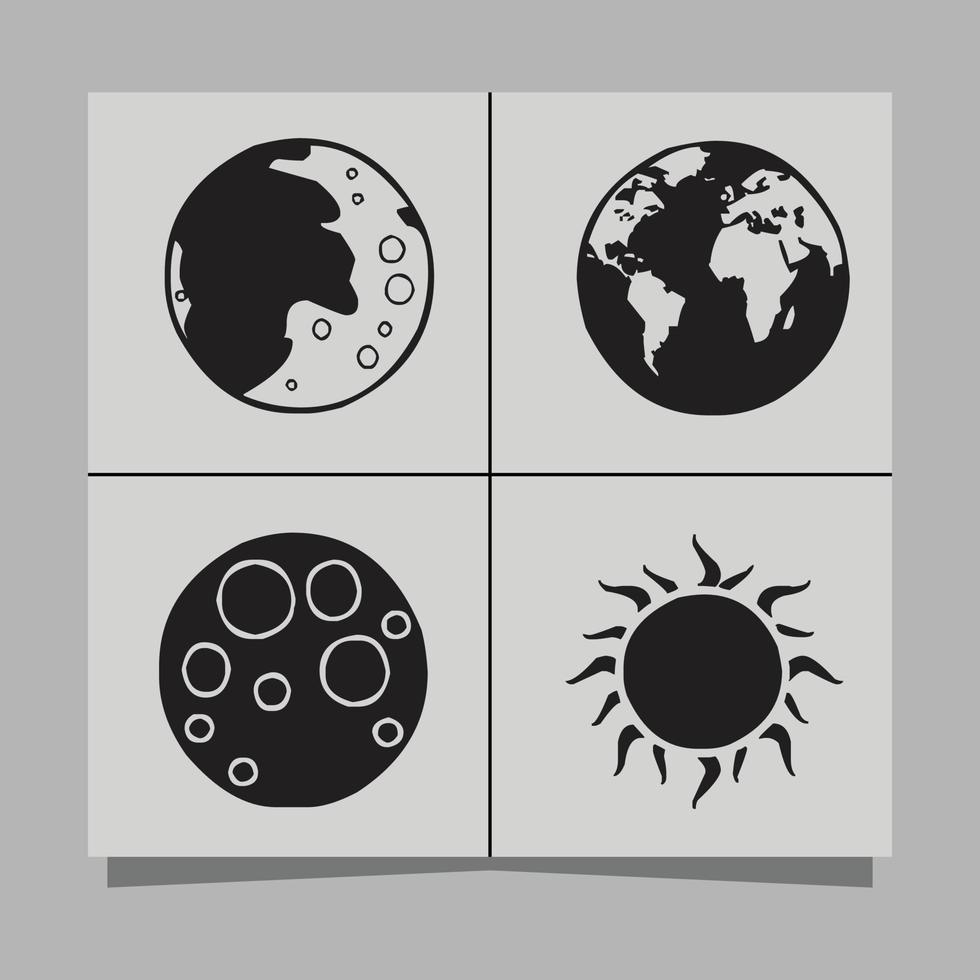 ilustração vetorial de planetas em papel, muito adequado para logotipos e folhetos vetor