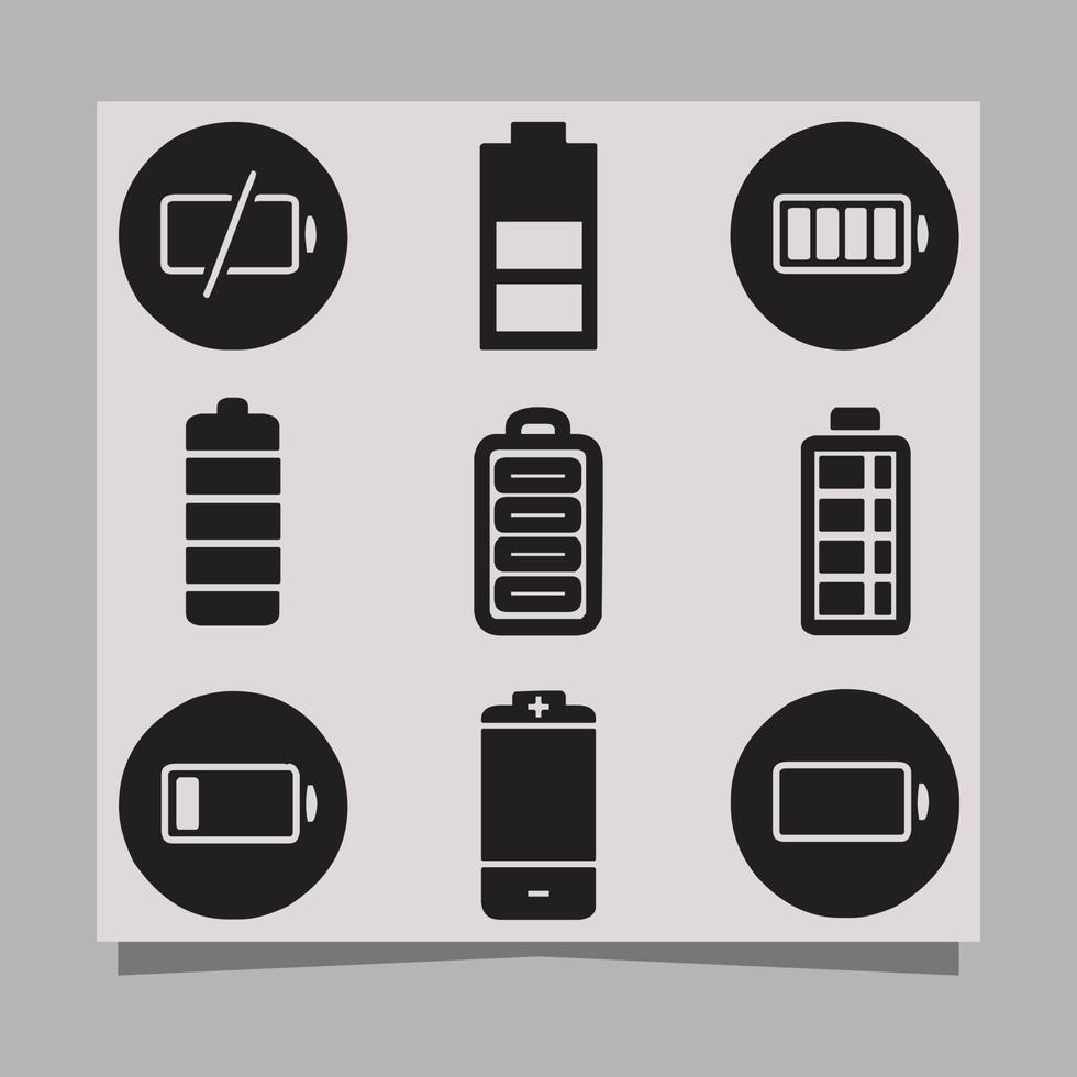 a ilustração vetorial de ícone de bateria em papel é perfeita para banners e pôsteres com tema de tecnologia vetor