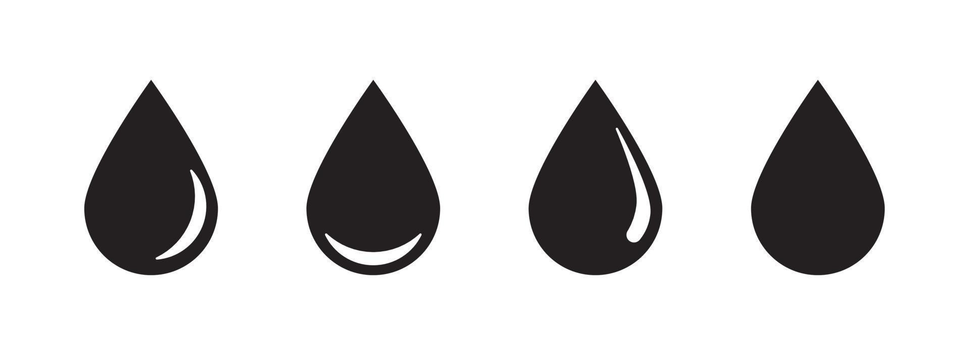formas de gota de água e ilustração em vetor plana de gota de óleo.
