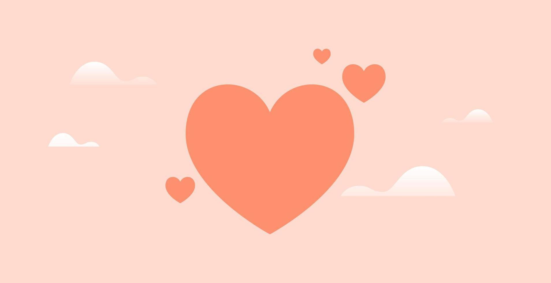 ícone de coração e símbolo feliz ilustração em vetor plana conceito de forma simples.