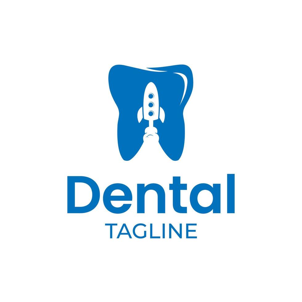 logotipo dental de foguete minimalista vetor