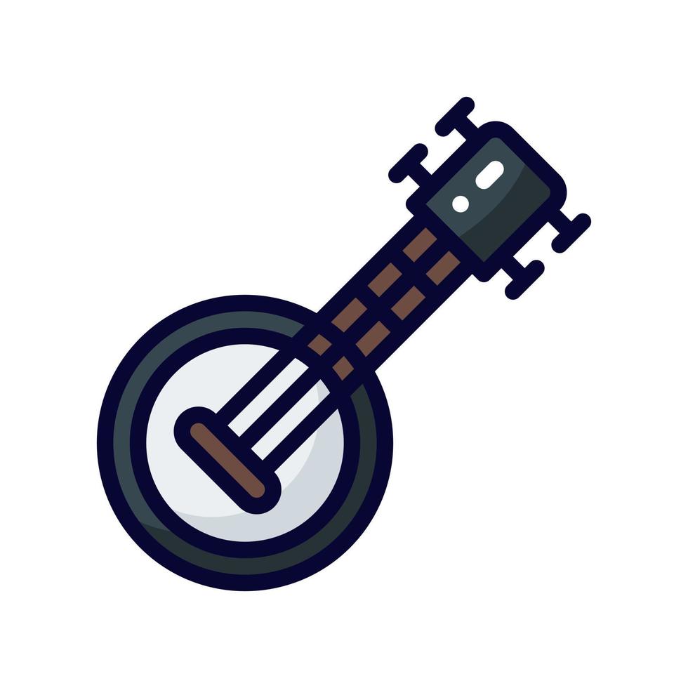 ícone de estilo de linha cheia de banjo. ilustração vetorial para design gráfico, site, app vetor