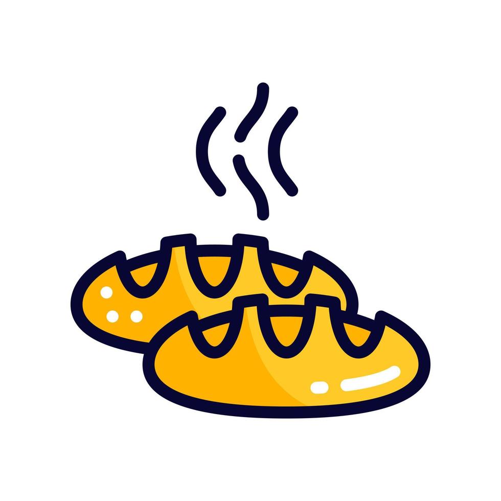 ícone de estilo de linha cheia de pão. ilustração vetorial para design gráfico, site, app vetor