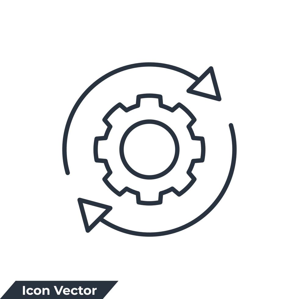 ilustração em vetor logotipo do ícone de gerenciamento de processos. modelo de símbolo de otimização para coleção de design gráfico e web