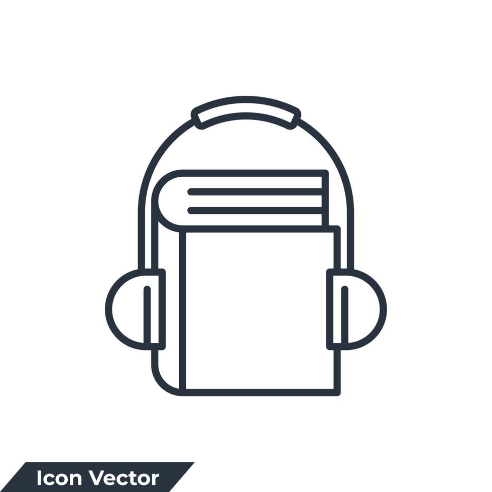 ilustração em vetor logotipo ícone educação online. modelo de símbolo de curso de áudio para coleção de design gráfico e web