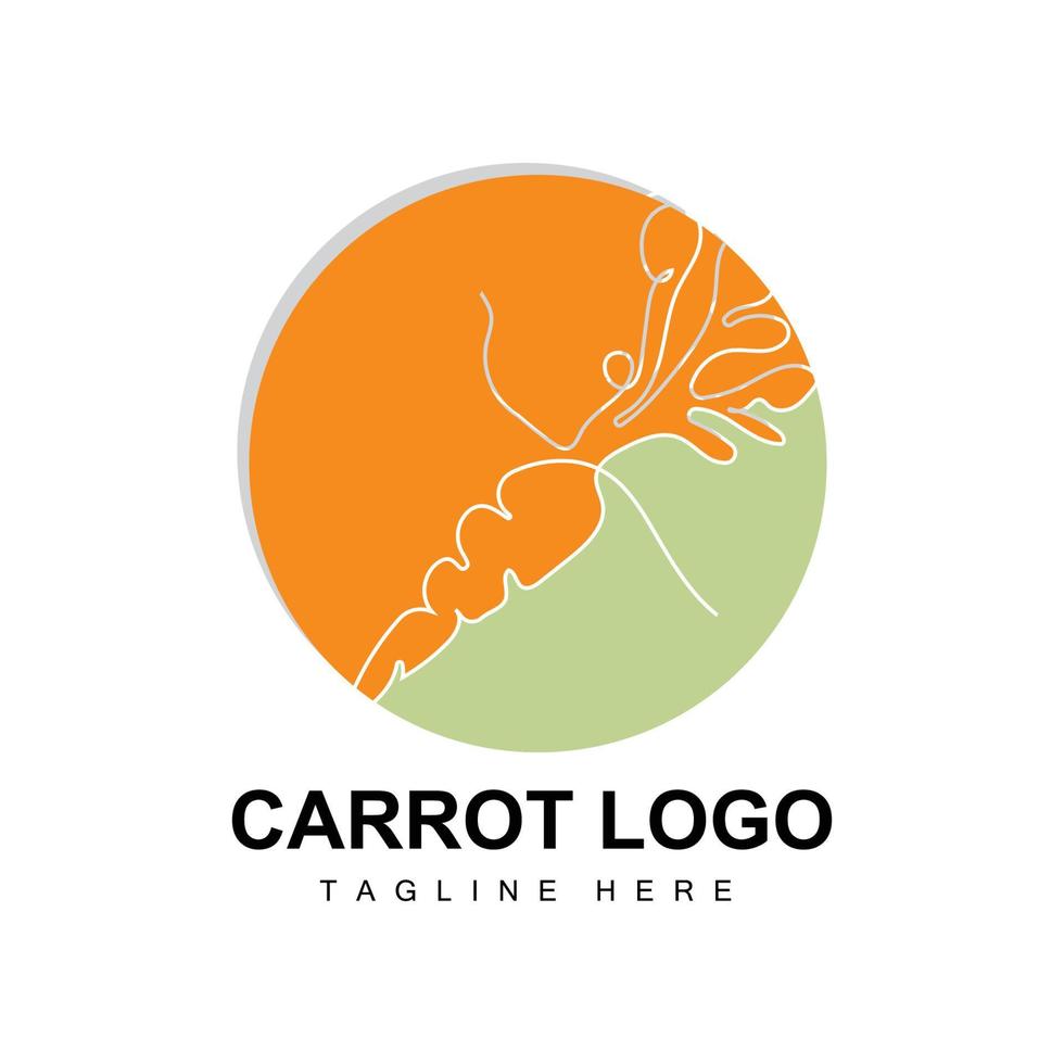 cenoura logotipo design linha vetor estilo vegetariano frutas vegetais ícone cozinhar ingredientes